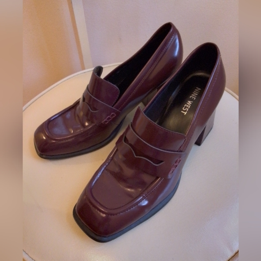 Deep purple Nine West block heels (7 1/2)